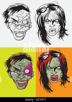 Illustrazione Vettoriale di uno zombie Illustrazione Vettoriale
