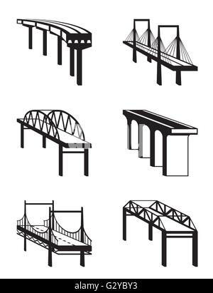 Vari ponti in prospettiva - illustrazione vettoriale Illustrazione Vettoriale