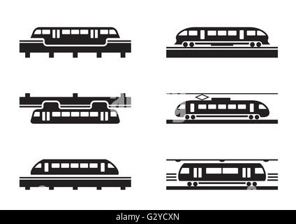 Alta Velocità ferroviaria treni - illustrazione vettoriale Illustrazione Vettoriale