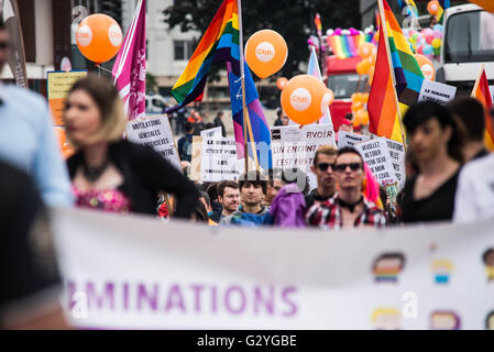 Francia , Rennes , Jun 04,2016 l orgoglio marzo di ogni anno raduna circa 3 mila persone per le strade di Rennes, Credito: imagespic/Alamy Live News Foto Stock