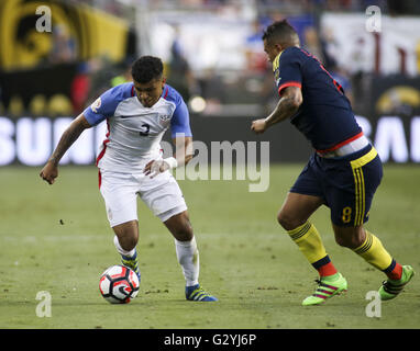 Los Angeles, California, USA. Il 3 giugno, 2016. Stati Uniti defender DeAndre Yedlin nel 2016 Copa America gioco tra Stati Uniti e Colombia a Levi's Stadium il 3 giugno 2016 a Santa Clara, California. © Ringo Chiu/ZUMA filo/Alamy Live News Foto Stock