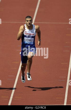 Birmingham, Regno Unito. 05 Giugno, 2016. Adam Gemili (GBR) (Mens 100m) . IAAF Diamond League. Alexander Stadium. Perry Barr. Birmingham. Regno Unito. 05/06/2016. Credito: Sport In immagini/Alamy Live News Foto Stock