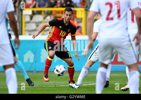 Bruxelles, Belgio. 05 Giugno, 2016. Calcio internazionale amichevole. Belgio contro la Norvegia. Luci di Eden centrocampista del Belgio nel corso dell'international amichevole tra Belgio e Norvegia prima della UEFA campionato europeo EURO 2016 in Francia . Il Belgio è venuto da dietro per vincere la partita 3-2 Credito: Azione Sport Plus/Alamy Live News Foto Stock