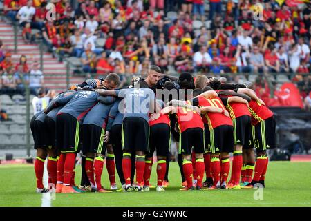 Bruxelles, Belgio. 05 Giugno, 2016. Calcio internazionale amichevole. Belgio contro la Norvegia. La squadra belga durante la international amichevole tra Belgio e Norvegia prima della UEFA campionato europeo EURO 2016 in Francia . Il Belgio è venuto da dietro per vincere la partita 3-2 Credito: Azione Sport Plus/Alamy Live News Foto Stock