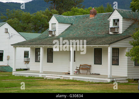 Silvicoltura Fire Office (casa a castello), Ninemile rimontare il magazzino e la stazione di Ranger, Lolo National Forest, Montana Foto Stock
