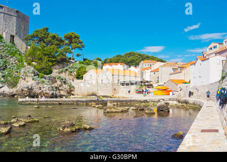 West Harbour, tra Lovrijenac e Bokar forts, distretto di pelo, Dubrovnik, Dalmazia, Croazia Foto Stock