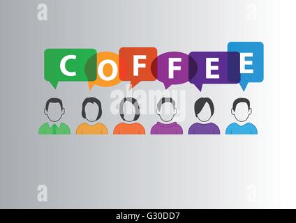 Pausa caffè concetto come sfondo per essere utilizzato come modello per la presentazione del business o sito web Illustrazione Vettoriale