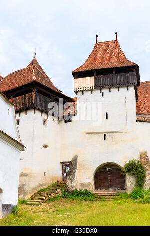 Viscri, saxon chiesa fortificata, Transilvania, Romania Foto Stock