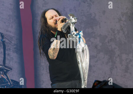 Monza, Italia il 2 di giugno 2016 Korn si esibisce dal vivo a dèi di metallo, Autodromo di Monza. © Davide Merli / Alamy Live News Foto Stock