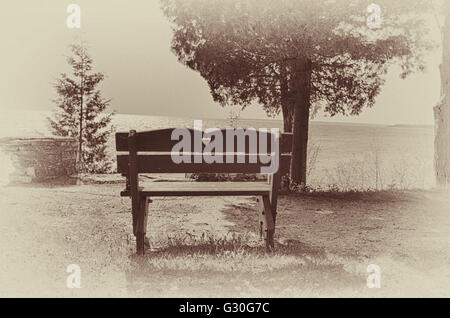 Un banco singolo shot con la vecchia telecamera cinematografica Foto Stock