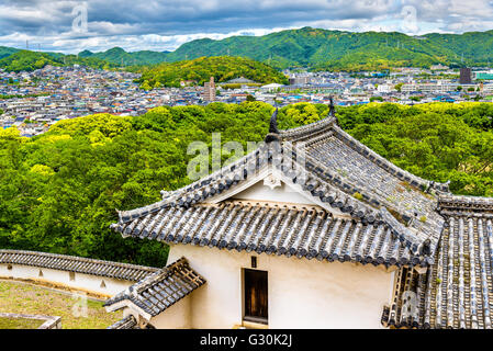 Giardini del Castello di Himeji in Giappone Foto Stock