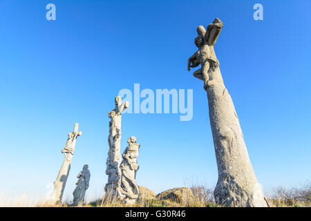 Calvario a Pillersdorf : Croce di Gesù e i due ladroni, Austria, Niederösterreich, Bassa Austria, Weinviertel, Zellerndorf Foto Stock