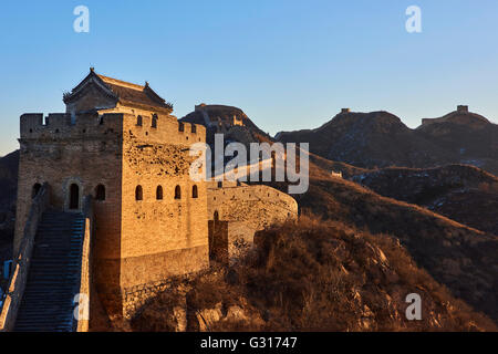 La Cina, nella provincia di Hebei, la Grande Muraglia della Cina, Jinshanling e Simatai sezione, Patrimonio Mondiale dell Unesco Foto Stock