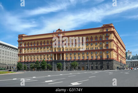 Mosca, l'edificio principale del Servizio di Sicurezza Federale Russo, Bolshaya Lubyanka street, home 1 Foto Stock