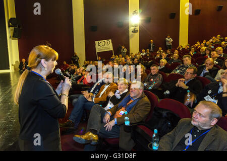 Poznan, Polonia, riunione del comitato per la Difesa della Democrazia Foto Stock