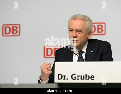 Berlino, Germania, Ruediger Grube, CEO di Deutsche Bahn Foto Stock