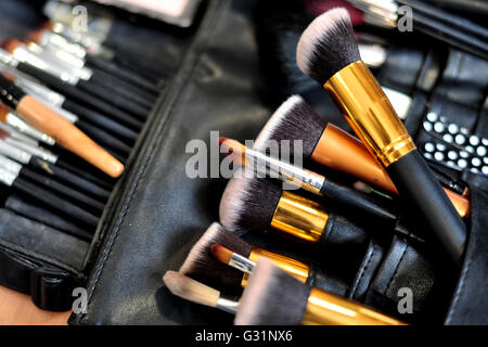 Hannover, Germania, cosmetico utensili in un sacchetto Foto Stock