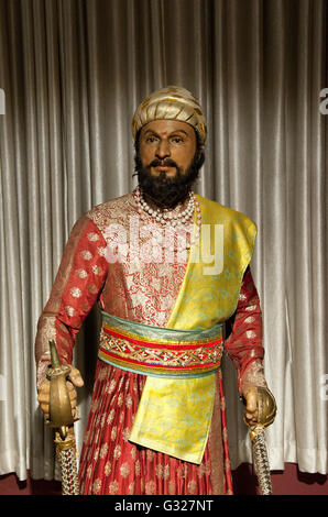 L'immagine di shivaji statua di cera in Lonavala Wax Museum, India Foto Stock