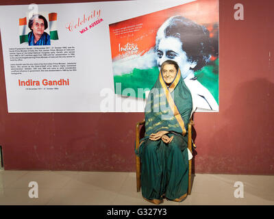 L'immagine di Indira Gandhi statua di cera in Lonavala Wax Museum, India Foto Stock