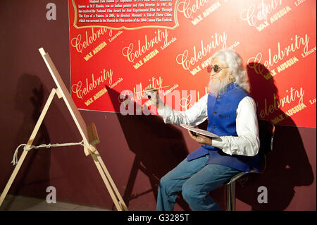 L'immagine di M F Hussain statua di cera in Lonavala Wax Museum, India Foto Stock