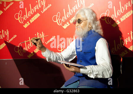 L'immagine di M F Hussain statua di cera in Lonavala Wax Museum, India Foto Stock