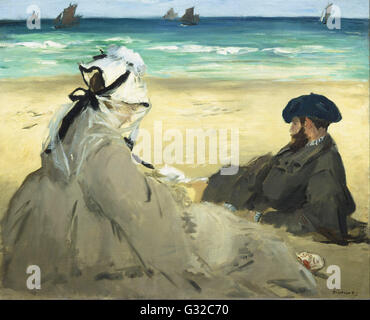 Edouard Manet - sulla spiaggia - Musée d'Orsay, Parigi Foto Stock