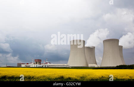 Centrale nucleare di Temelin, Boemia, Repubblica Ceca, Europa Foto Stock