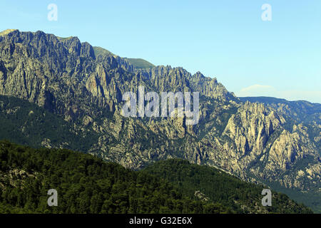 L'ago-simili Vette di Bavella in Corsica, Alta-Rocca, Francia Foto Stock