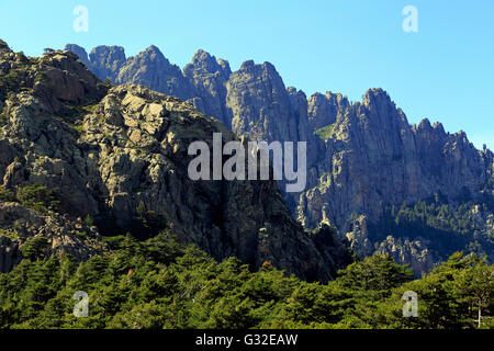 L'ago-simili Vette di Bavella in Corsica, Alta-Rocca, Francia Foto Stock