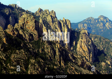 L'ago-simili Vette di Bavella in Corsica, Alta-Rocca, Francia Foto Stock