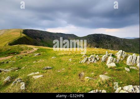 La pista curva a Fairfield dal grande Rigg Foto Stock