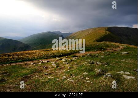 La pista curva a Fairfield dal grande Rigg Foto Stock