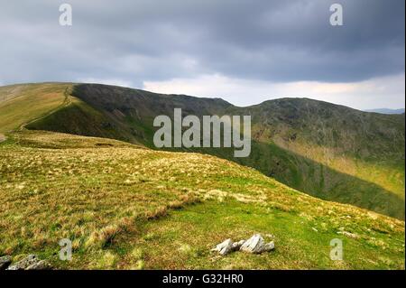 La pista curva a Fairfield dal grande Rigg Foto Stock