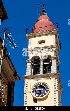 Il Campanile di San Spiridione Chiesa, Corfù Città vecchia di Corfù, Grecia Foto Stock