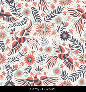 Vettore ricamo messicano modello senza giunture Illustrazione Vettoriale