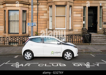 Riservati Car Club spazio parcheggio a Glasgow Regno Unito Foto Stock