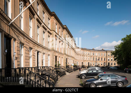 Edifici storici su Park Circus nel west end di Glasgow, Regno Unito Foto Stock