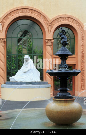 Statua, i Giardini Fitzroy Conservatorio, Melbourne, Victoria, Australia Foto Stock