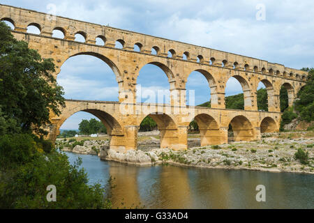 Pont du Gard, Languedoc Roussillon regione, Francia, Patrimonio Mondiale dell Unesco Foto Stock