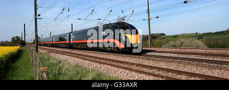 180 Zephyr classe, Grand Central treni società operativa, alta velocità treno diesel, East Coast Main Line Railway, Peterborough Foto Stock