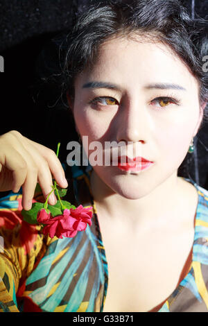 Ragazze asiatiche sono costituenti feature faccia Foto Stock