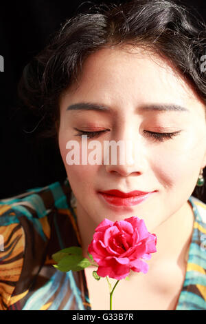 Ragazze asiatiche sono costituenti feature faccia Foto Stock