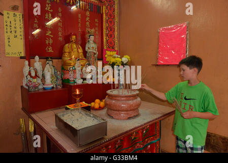 Guan Di tempio, Jalan Tun H.S. Lee, Chinatown, Kuala Lumpur, Malesia Foto Stock