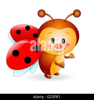 Ladybug sveglio Illustrazione Vettoriale