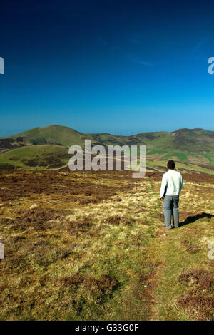 Allermuir Hill e Caerketton da Castlelaw Hill, Pentland Hills, Pentland Hills Regional Park, Lothian Foto Stock