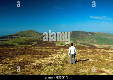 Allermuir Hill e Caerketton da Castlelaw Hill, Pentland Hills, Pentland Hills Regional Park, Lothian Foto Stock