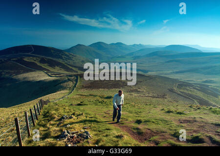 Castlelaw Hill, Turnhouse Hill, Carnethy Hill e Scotti Legge da Allermuir Hill, Pentland Hills, Pentland Hills Regional Park Foto Stock