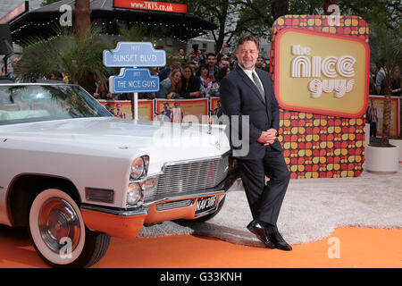 Londra - 19 Maggio 2016: Russell Crowe assiste il Nice Guys - UK film premiere Odeon Leicester Square a Londra Foto Stock