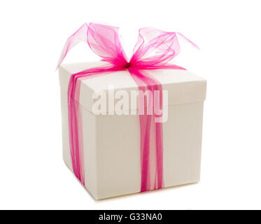 Confezione regalo isolato su bianco Foto Stock