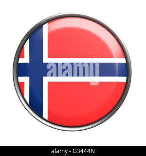 3D rendering di Norvegia pulsante su sfondo bianco. Foto Stock